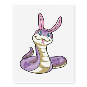 Snake Rabbit Ears Rabbit Snake Lover Gift Temporary Tattoos