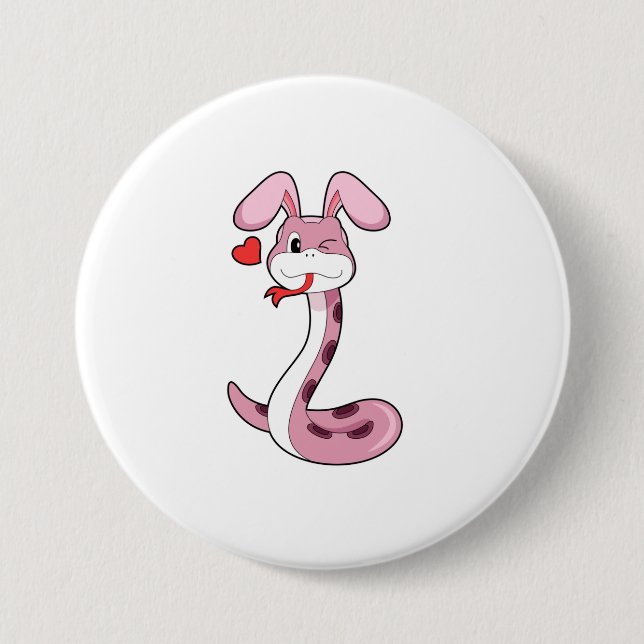 Snake Rabbit Heart Button (Front)