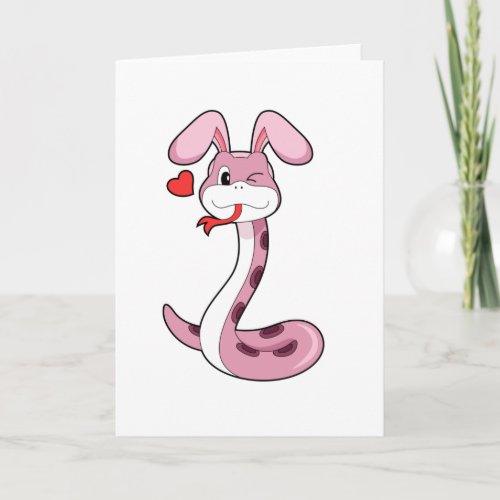 Snake Rabbit Heart Card