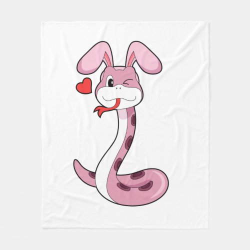 Snake Rabbit Heart Fleece Blanket