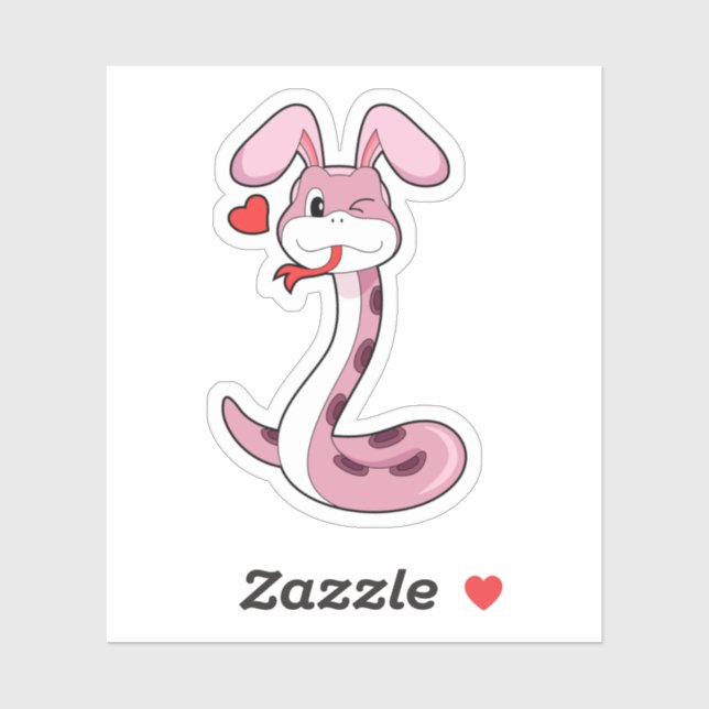 Snake Rabbit Heart Sticker (Sheet)