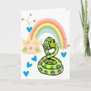 Snake Rainbow Greeting Card