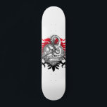 Snake Red Black Skateboard<br><div class="desc">A bold in your face snake serpent and griffin in red and black. Rich colors on a white background. The snake encircles a stone heart and the griffin is the background.</div>