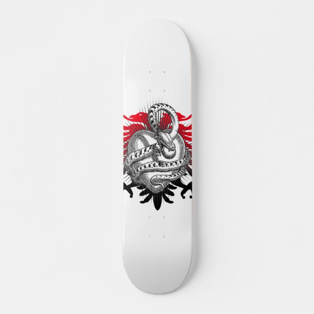Snake Red Black Skateboard (Front)