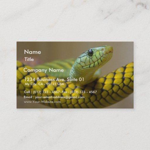 Customizable Snake Reptile Business Card Templates