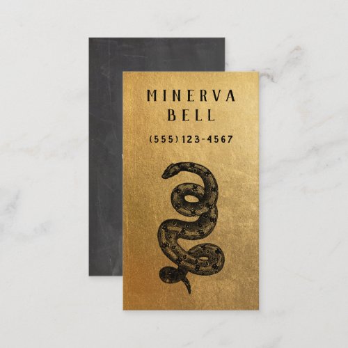 Snake Reptile Gold  Business Card