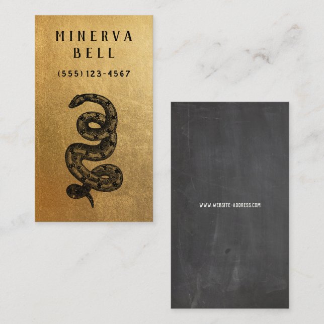 Snake Reptile Gold  Business Card (Front/Back)