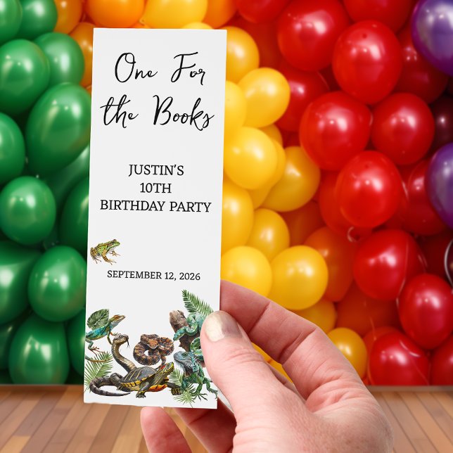 Snake Reptile One for the Books Birthday  Bookmarks (Creator Uploaded)