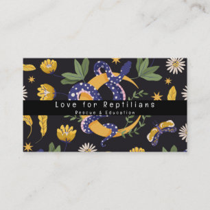 Snake Reptiles Rescue Floral Business Card
