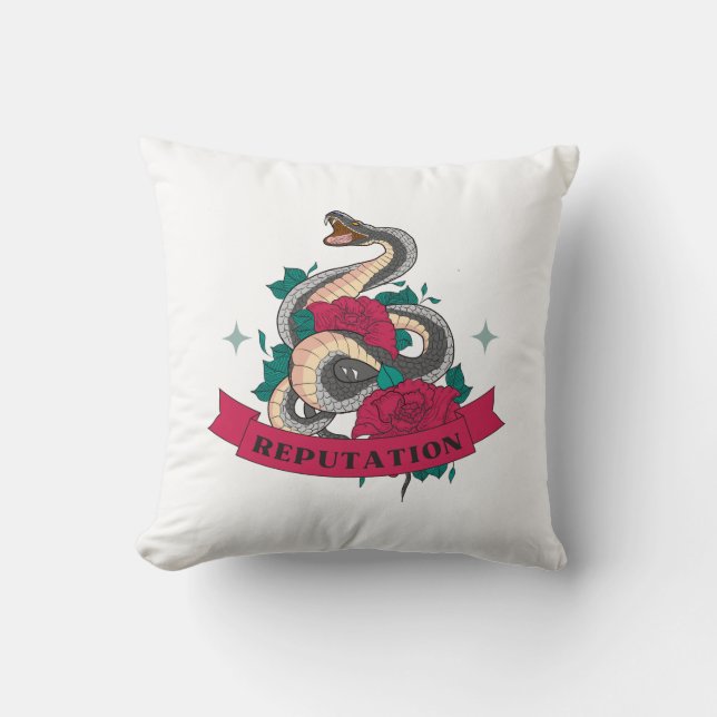 Snake Reputation In The World Throw Pillow (Front)