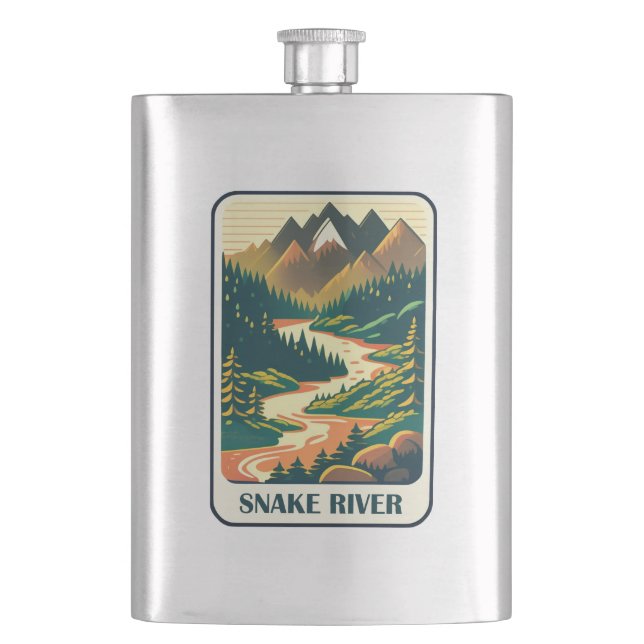 Snake River Idaho Colors Flask (Front)