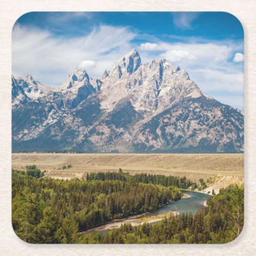 Snake River Overlook  Grand Teton National Park Square Paper Coaster