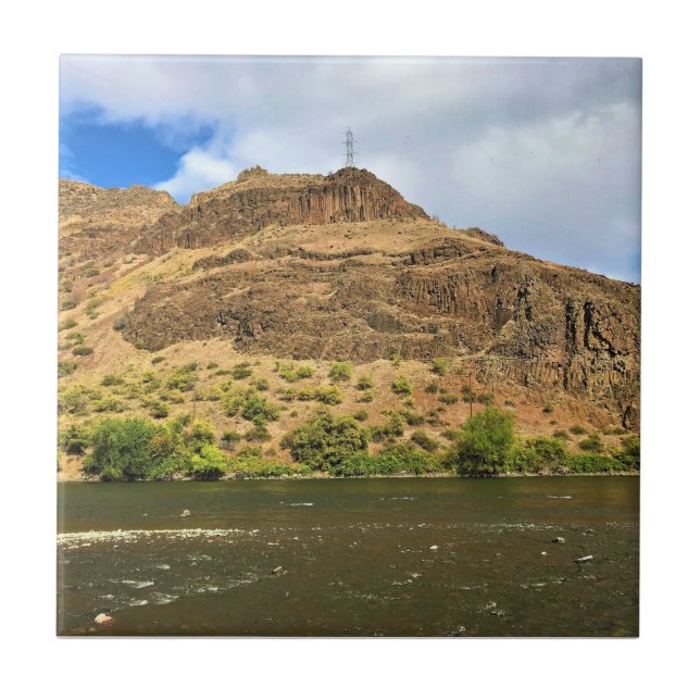 Snake River, Oxbow, Idaho Ceramic Tile (Front)