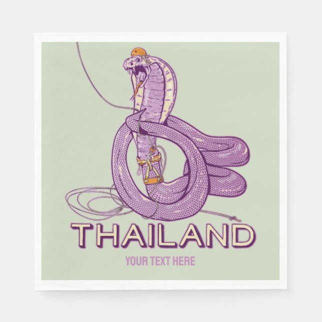 Snake Rock climbing Thailand Napkins (Front)