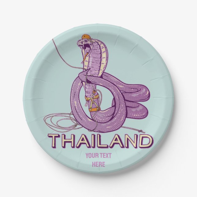 Snake Rock climbing Thailand Paper Plates (Front)