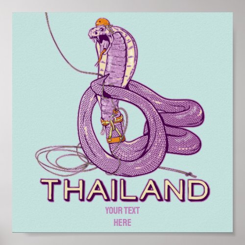 Snake Rock climbing Thailand Poster