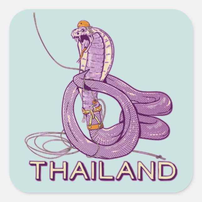 Snake Rock climbing Thailand Square Sticker (Front)