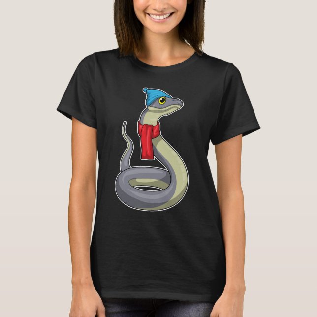 Snake Scarf Beanie T-Shirt (Front)
