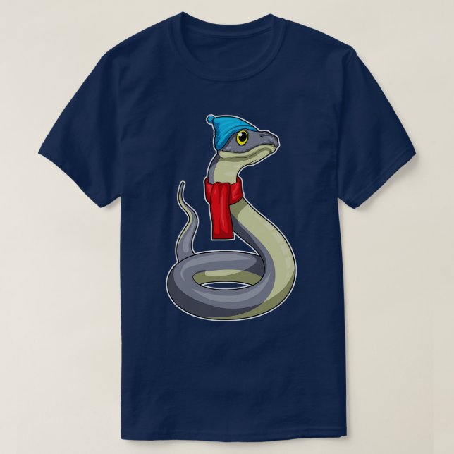 Snake Scarf Beanie T-Shirt (Design Front)