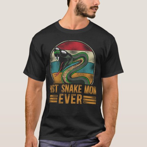 Snake Serpent Best Snake Mom Ever Mom Mother Retro T_Shirt