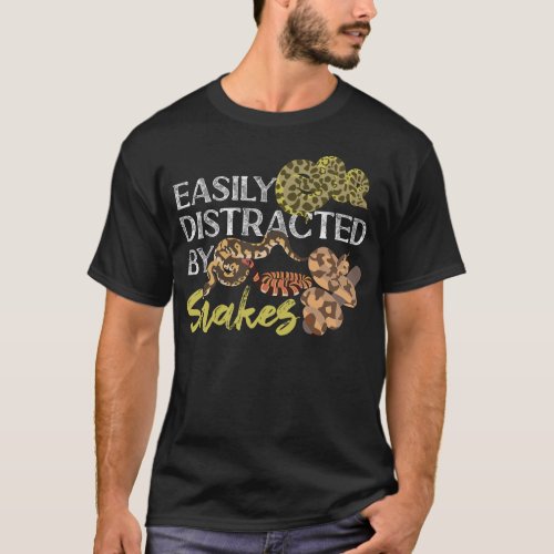 Snake Serpent Easily Distracted By Snakes T_Shirt
