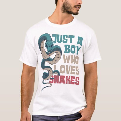 Snake Serpent Just A Boy Who Loves Snakes T_Shirt