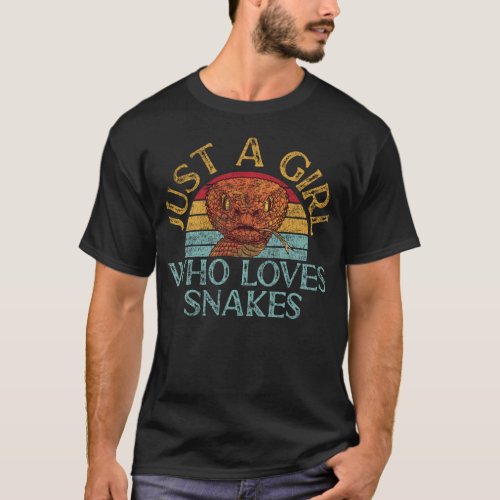 Snake Serpent Just A Girl Who Loves Snakes Retro T_Shirt