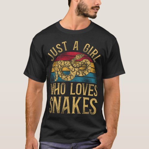 Snake Serpent Just A Girl Who Loves Snakes Retro T_Shirt