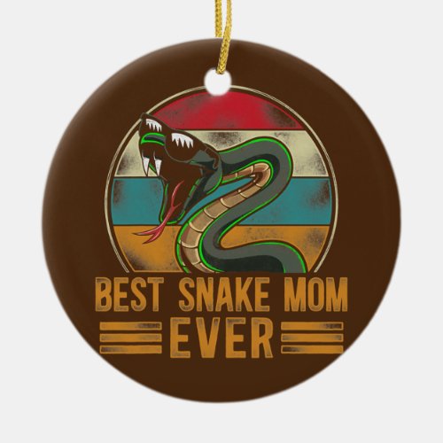 Snake Serpent Mom Mother Retro Vintage Best Snake Ceramic Ornament