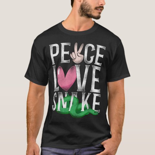 Snake Serpent Peace Love Snakes Girl Vintage T_Shirt