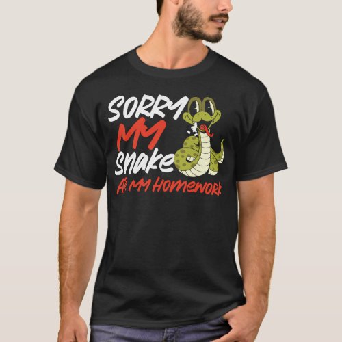 Snake Serpent Sorry My Snake Ate My Homework T_Shirt