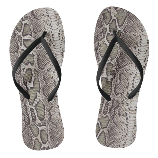 Snake Skin Animal Print Flip Flops (Footbed)