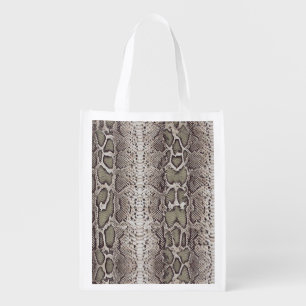 Snake Skin Animal Print Grocery Bag