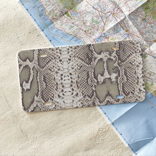 Snake Skin Animal Print License Plate (In Situ)