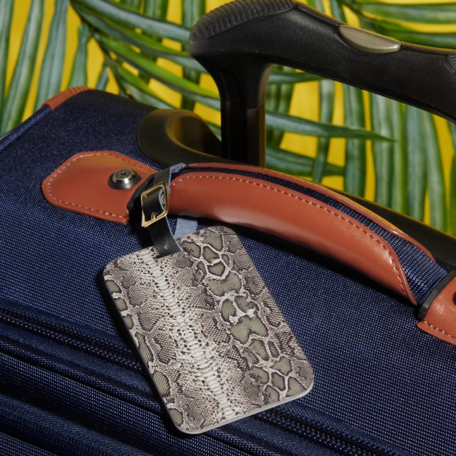Snake Skin Animal Print Luggage Tag (Front Insitu 1)
