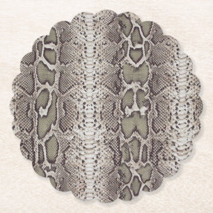 Snake Skin Animal Print Paper Coaster