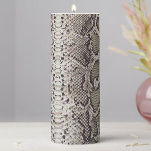 Snake Skin Animal Print Pillar Candle