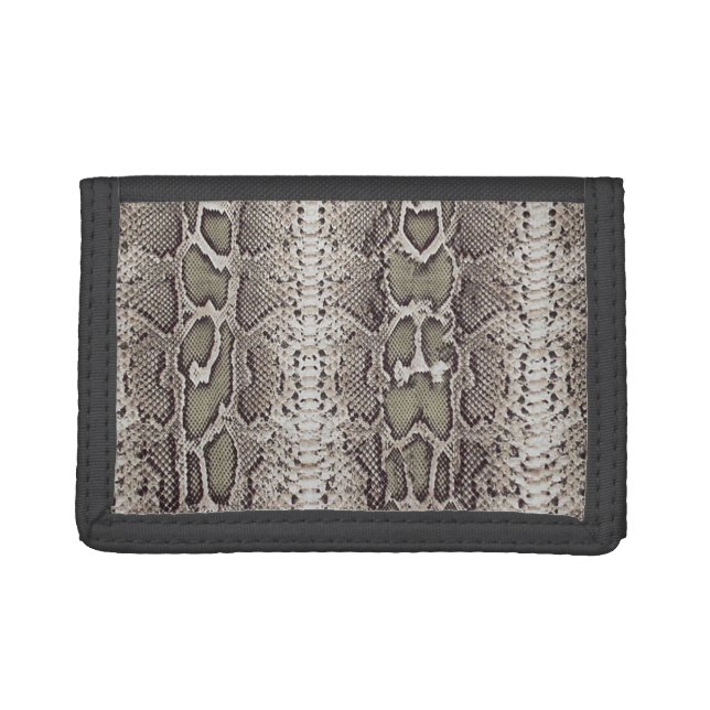 Snake Skin Animal Print Trifold Wallet (Front)