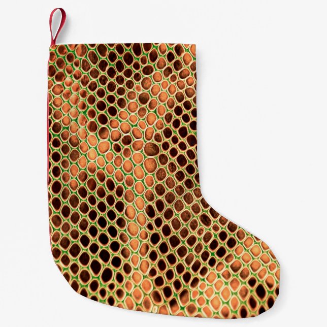 Snake skin background small christmas stocking (Front)