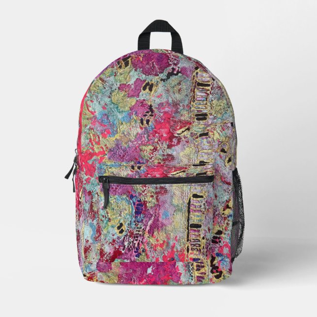 Snake Skin Backpack Bold Vibrant Colorful (Front)