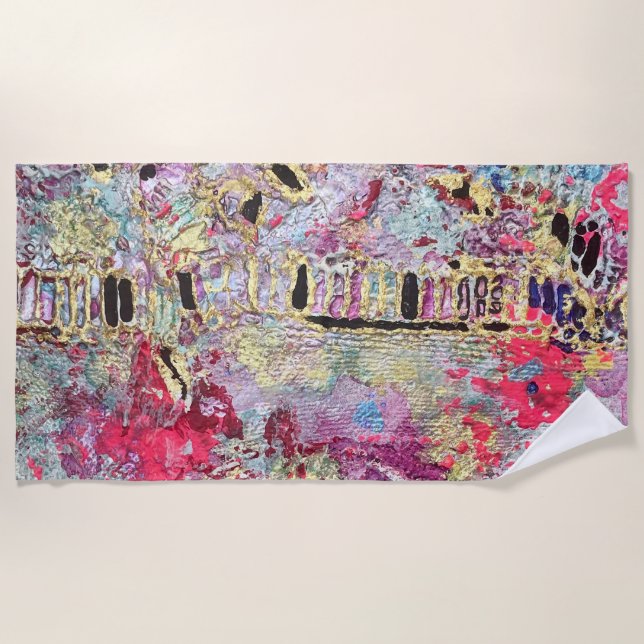 Snake Skin Beach Towel Bold Vibrant Colorful (Front)