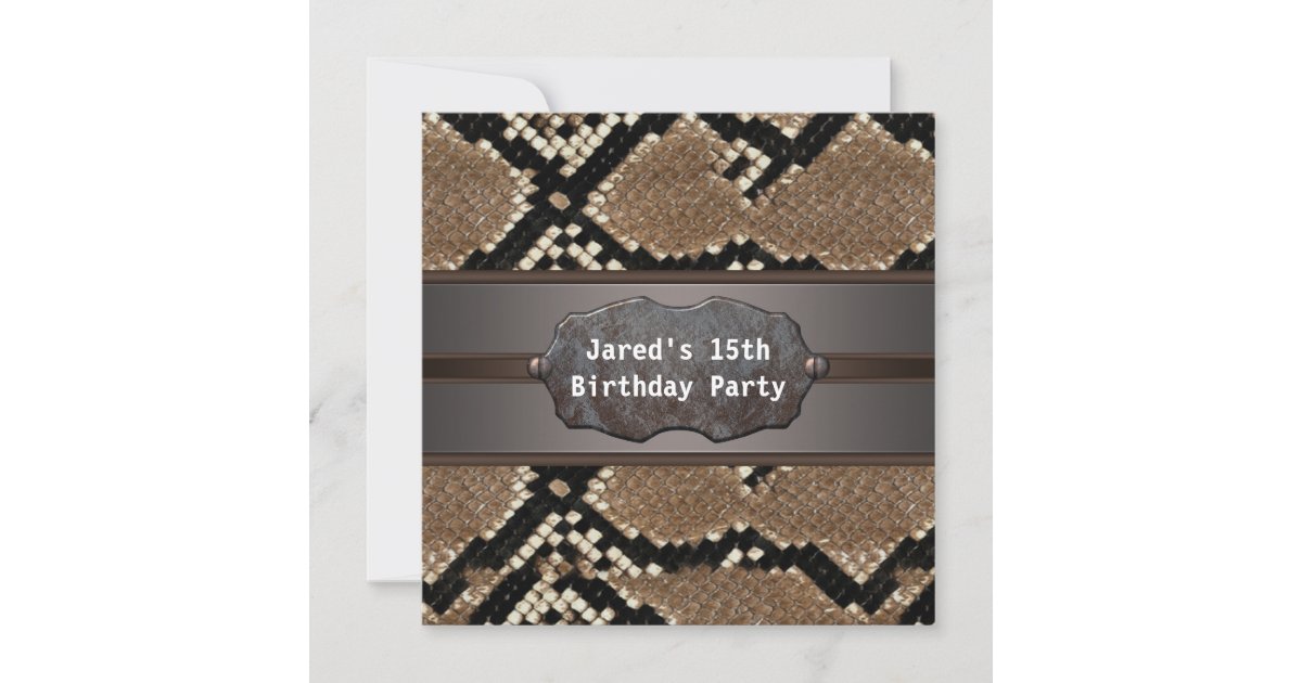 Snake Skin Birthday Party Invitation | Zazzle