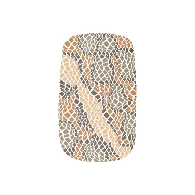 Snake Skin Camouflage Brown Beige Pattern Minx Nail Art (Right Thumb)