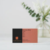 Snake Skin Coral with Initial Business Card (Standing Front)