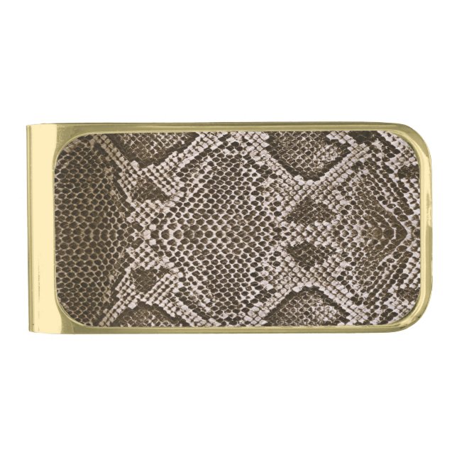 Snake skin gold finish money clip (Front)
