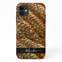 Snake skin golden and glitter