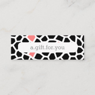 Snake Skin Gray Pink Mosaic Pattern Discount Gift Mini Business Card