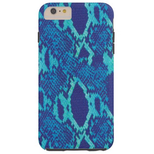 Snake Skin in Blue Tough iPhone 6 Plus Case