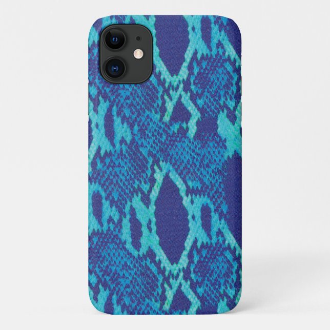Snake Skin in Blue Design Case-Mate iPhone Case (Back)