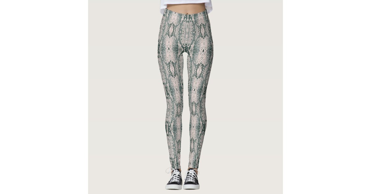 Brown Snake Skin Print Leggings | Zazzle